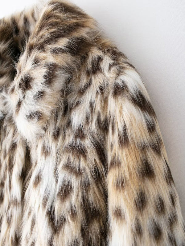 Women's Trendy Leopard Faux Fur Jacket - Must-Have Outerwear