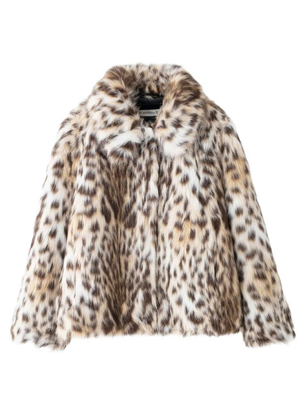 Women's Trendy Leopard Faux Fur Jacket - Must-Have Outerwear