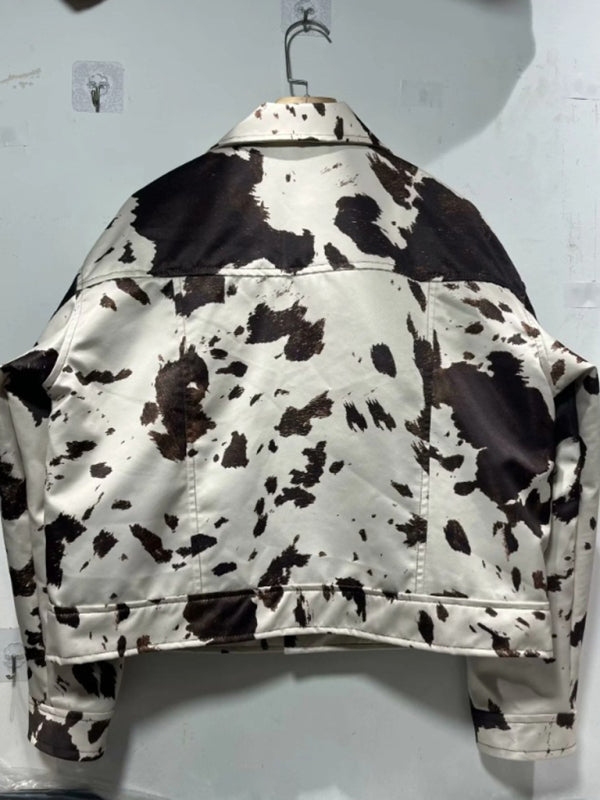 Casual Cow Print Jacket - Phelps Outerwear Jackets