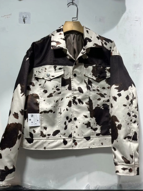 Casual Cow Print Jacket - Phelps Outerwear Jackets