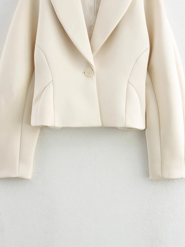 Cropped Women's Blazer for Office Wear Blazers