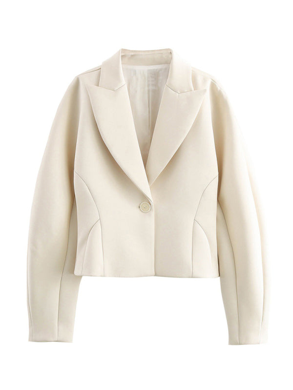 Cropped Women's Blazer for Office Wear Blazers