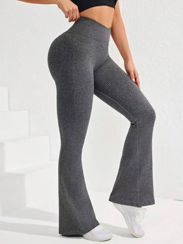 Flared Yoga Leggings - High Waist & Quick Dry Pants Sporty Pants