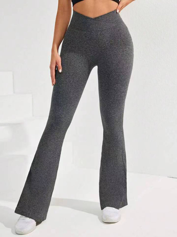 Flared Yoga Leggings - High Waist & Quick Dry Pants Sporty Pants