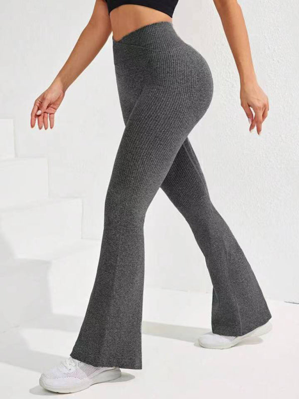 Flared Yoga Leggings - High Waist & Quick Dry Pants Sporty Pants