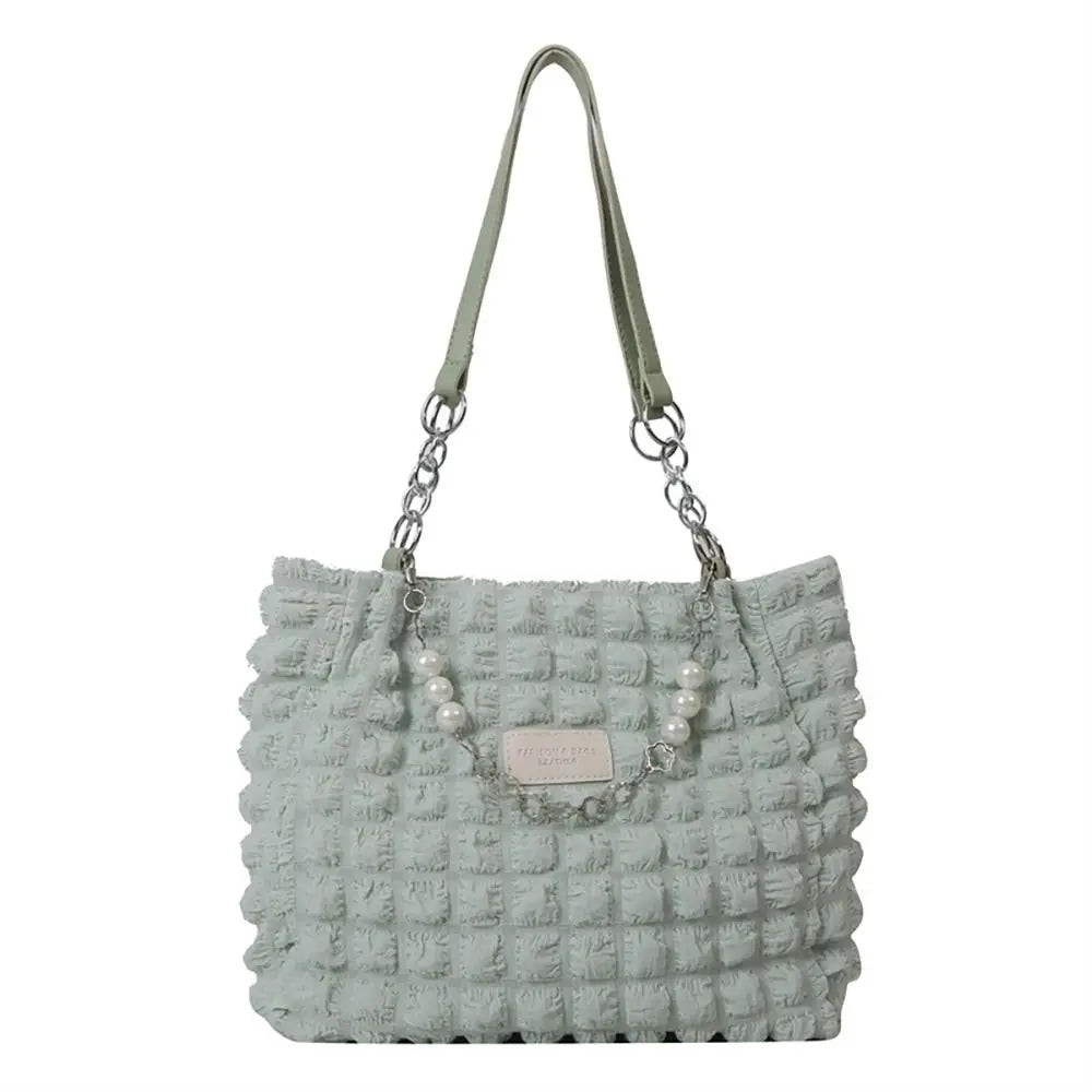 Waffle-Textured Plaid Handbag Quilted Shoulder Bag HandBags