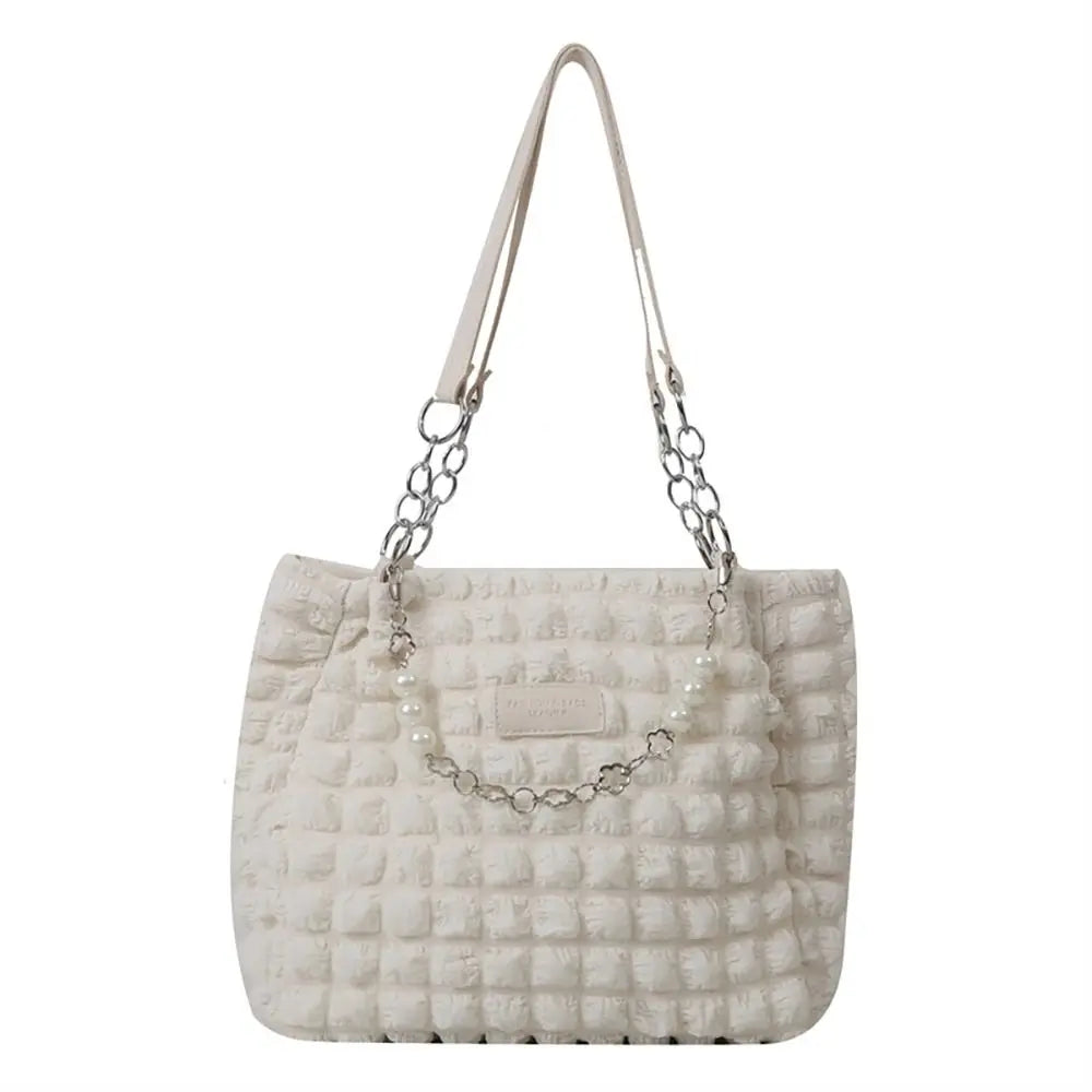 Waffle-Textured Plaid Handbag Quilted Shoulder Bag HandBags