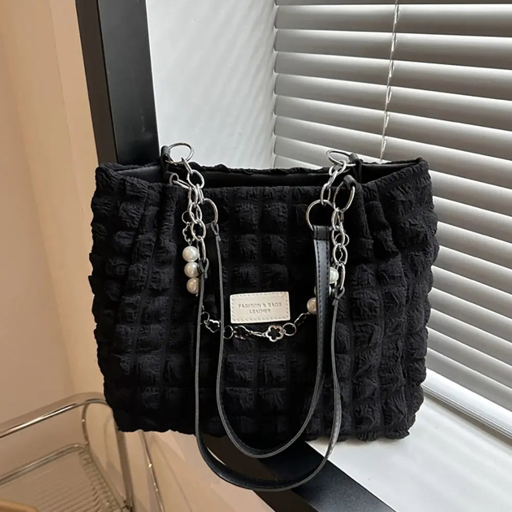 Waffle-Textured Plaid Handbag Quilted Shoulder Bag HandBags