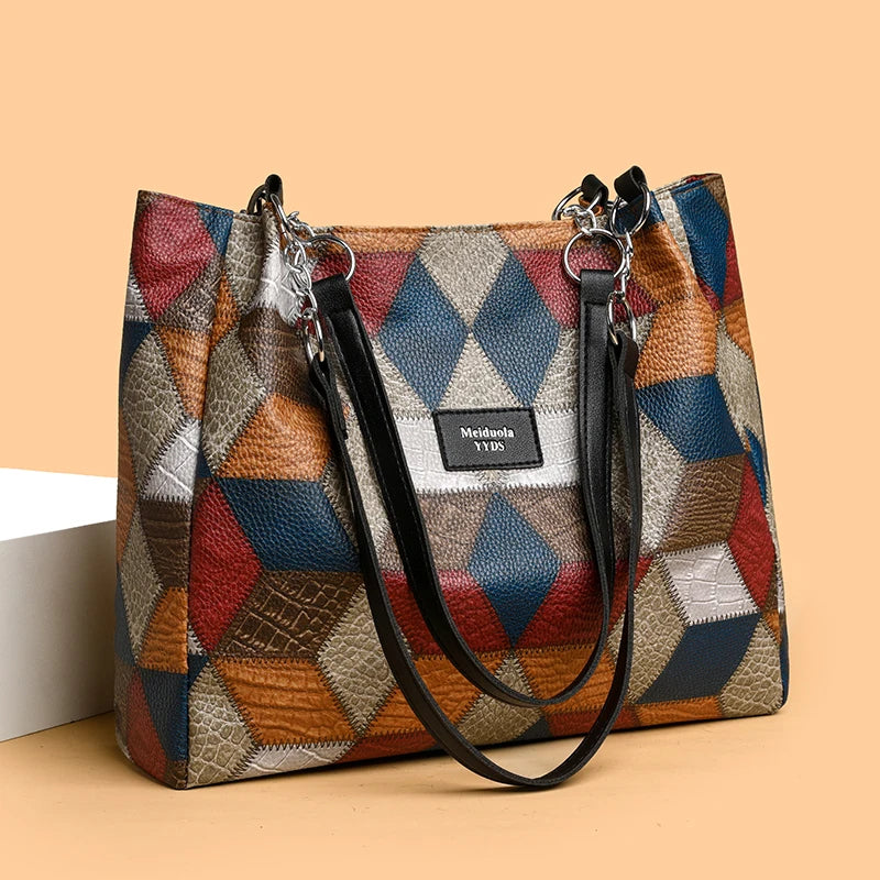 Geometric Pattern Business Casual Handbag	