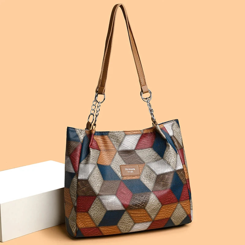 Geometric Business Casual Handbag Shoulder Bag for Professionals