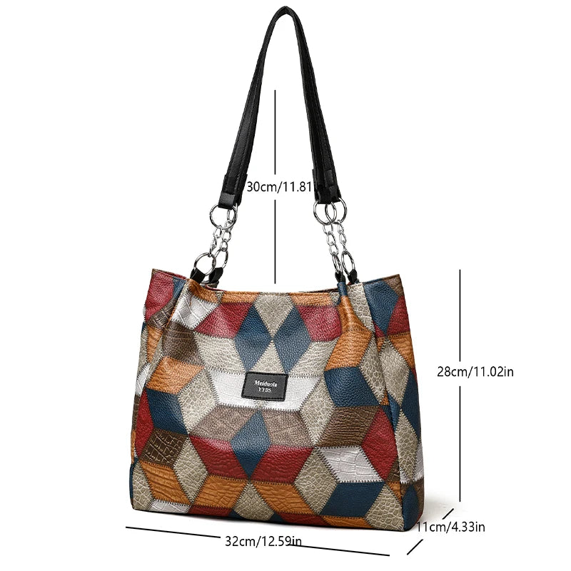 Geometric Business Casual Handbag Shoulder Bag for Professionals