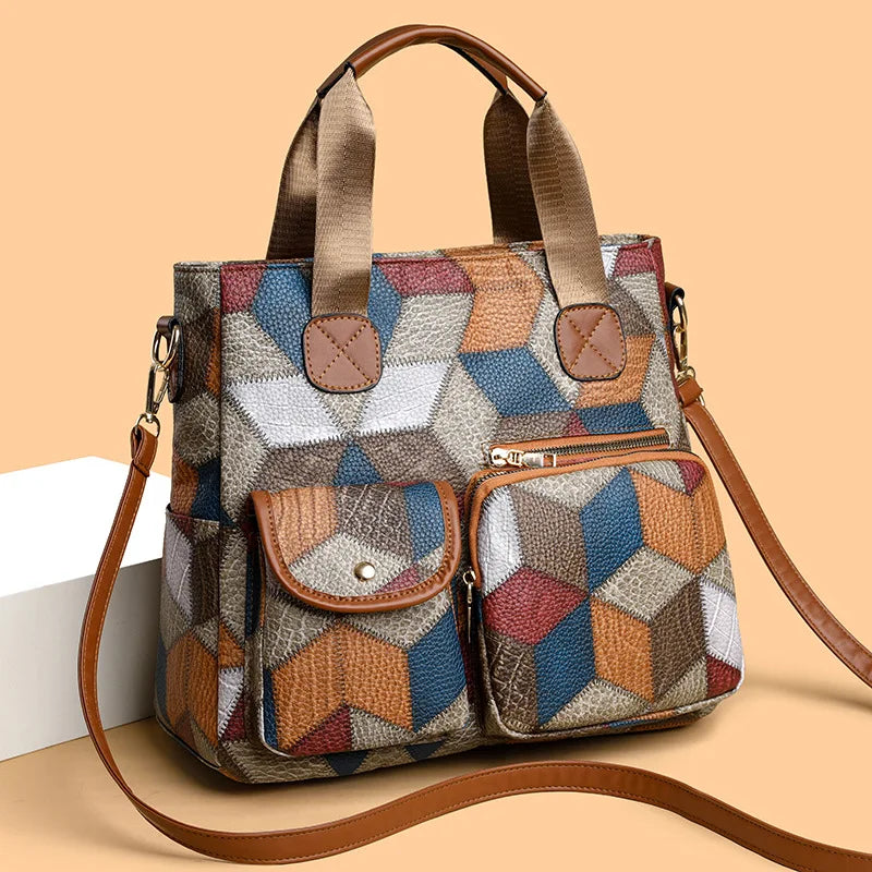 Patchwork Business Handbag Professional’s Shoulder Bag HandBags