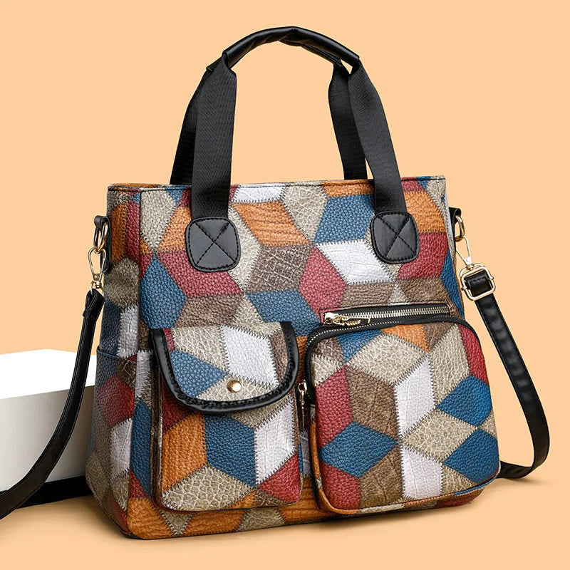 Patchwork Business Handbag Professional’s Shoulder Bag HandBags