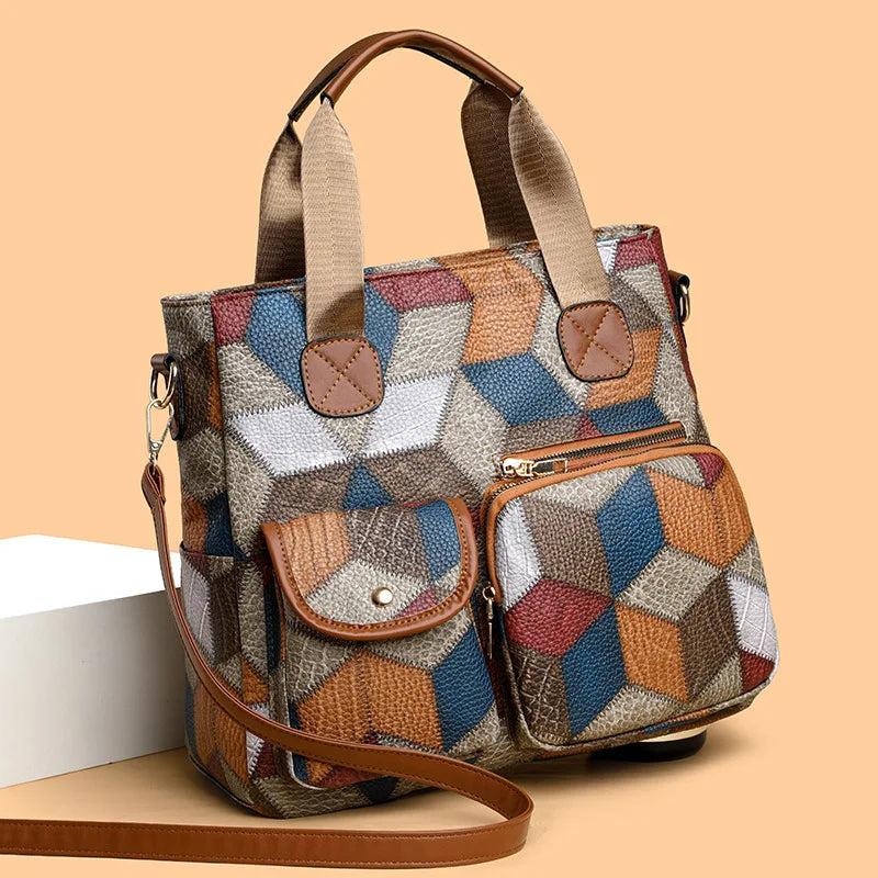 Patchwork Business Handbag Professional’s Shoulder Bag HandBags