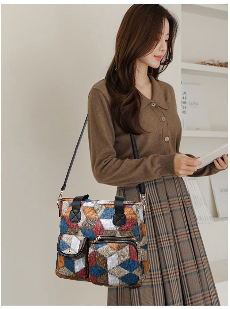 Patchwork Business Handbag Professional’s Shoulder Bag HandBags