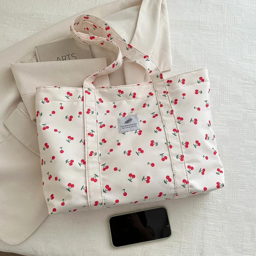 Cherry Print Shoulder Bag HandBags