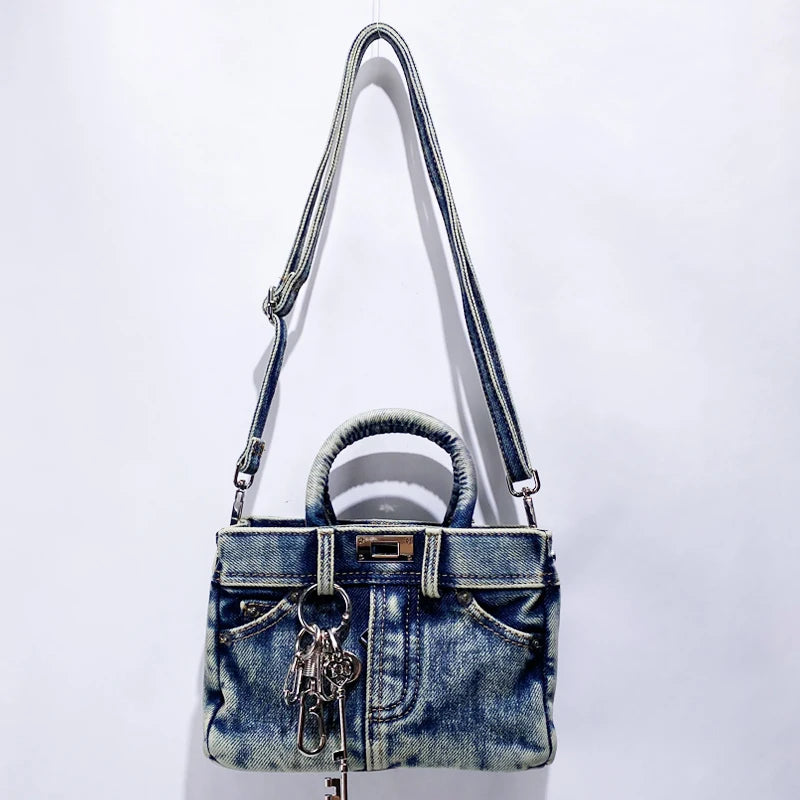 Casual Washed Denim Handbag Jeans Bag HandBags