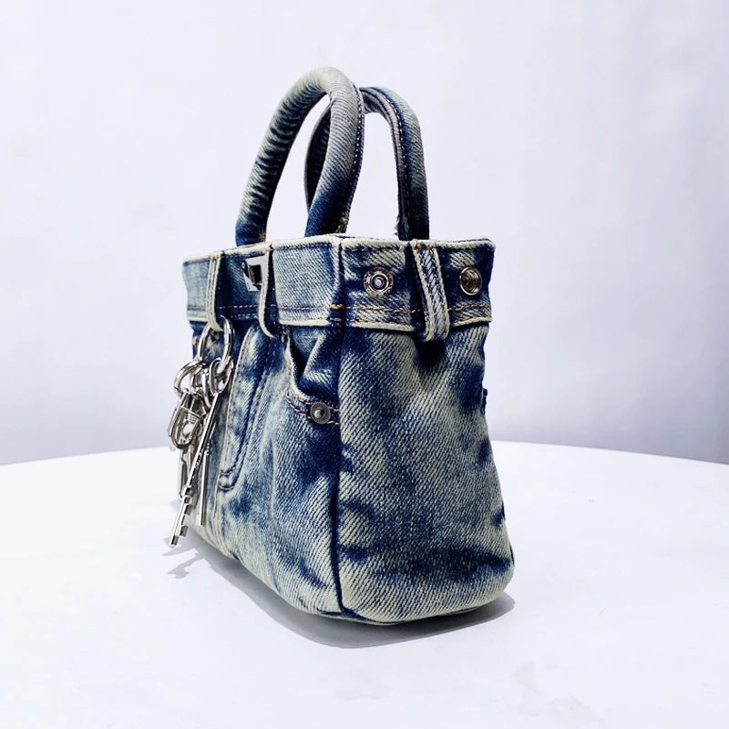 Casual Washed Denim Handbag Jeans Bag HandBags