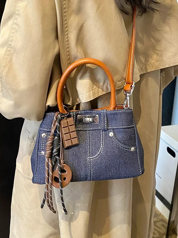 Trendy Denim Shoulder Bag HandBags