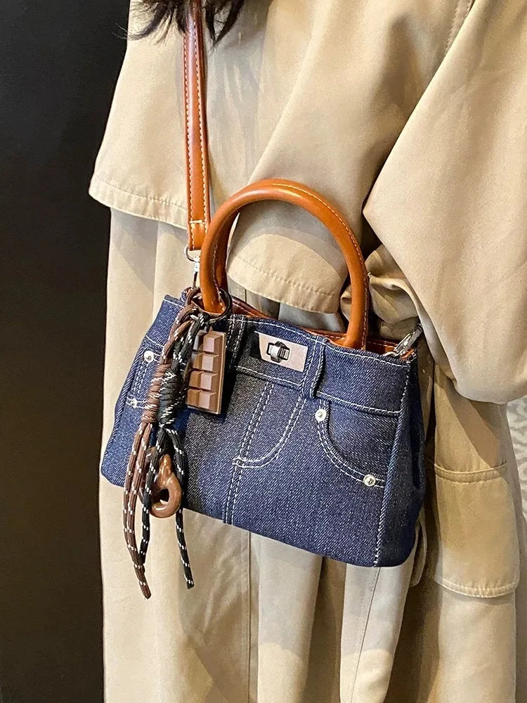 Trendy Denim Shoulder Bag HandBags