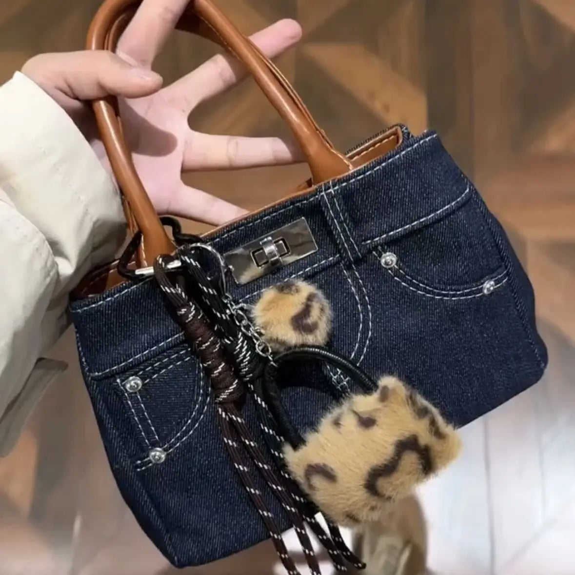 Trendy Denim Shoulder Bag HandBags