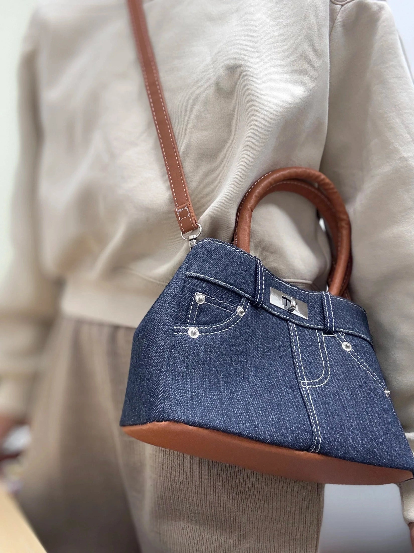 Trendy Denim Shoulder Bag HandBags