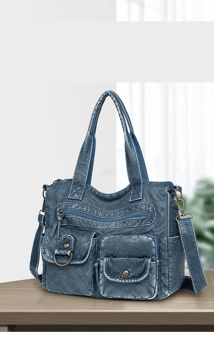 Multi-Pocket Faux Leather Handbag HandBags