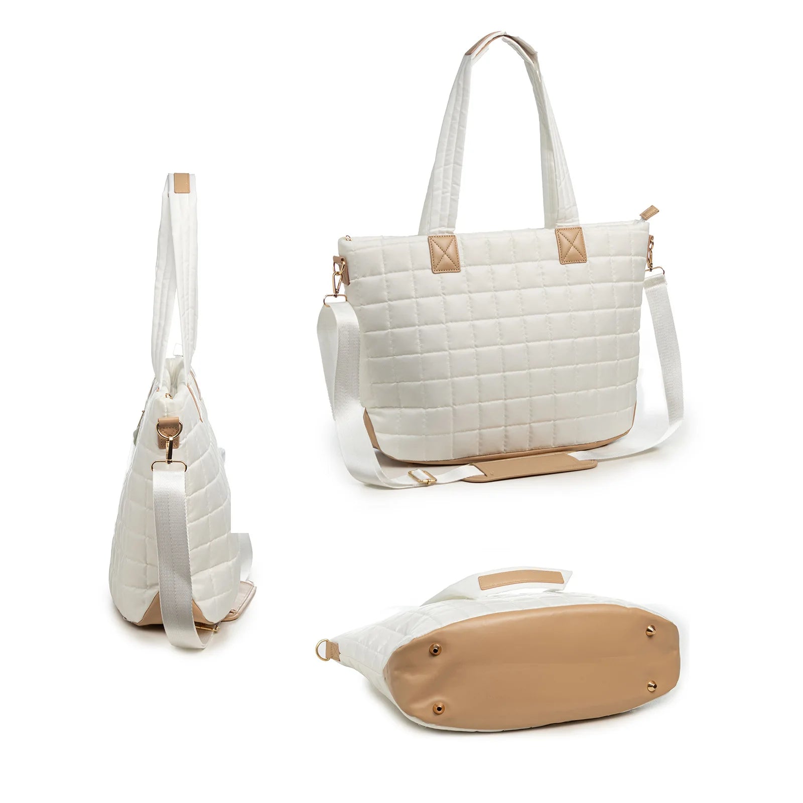 Quilted Shoulder Bag and Wallet Set HandBags