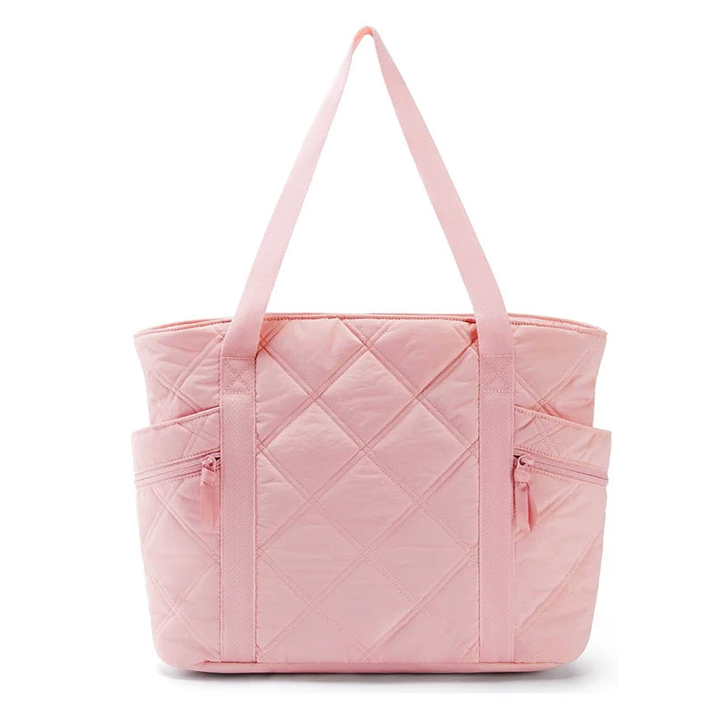 Daily Quilted Handbag - Water-Resistant Nylon Shoulder Bag