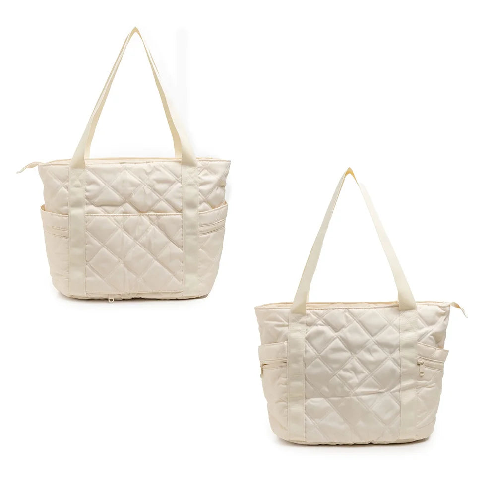 Daily Quilted Handbag - Water-Resistant Nylon Shoulder Bag