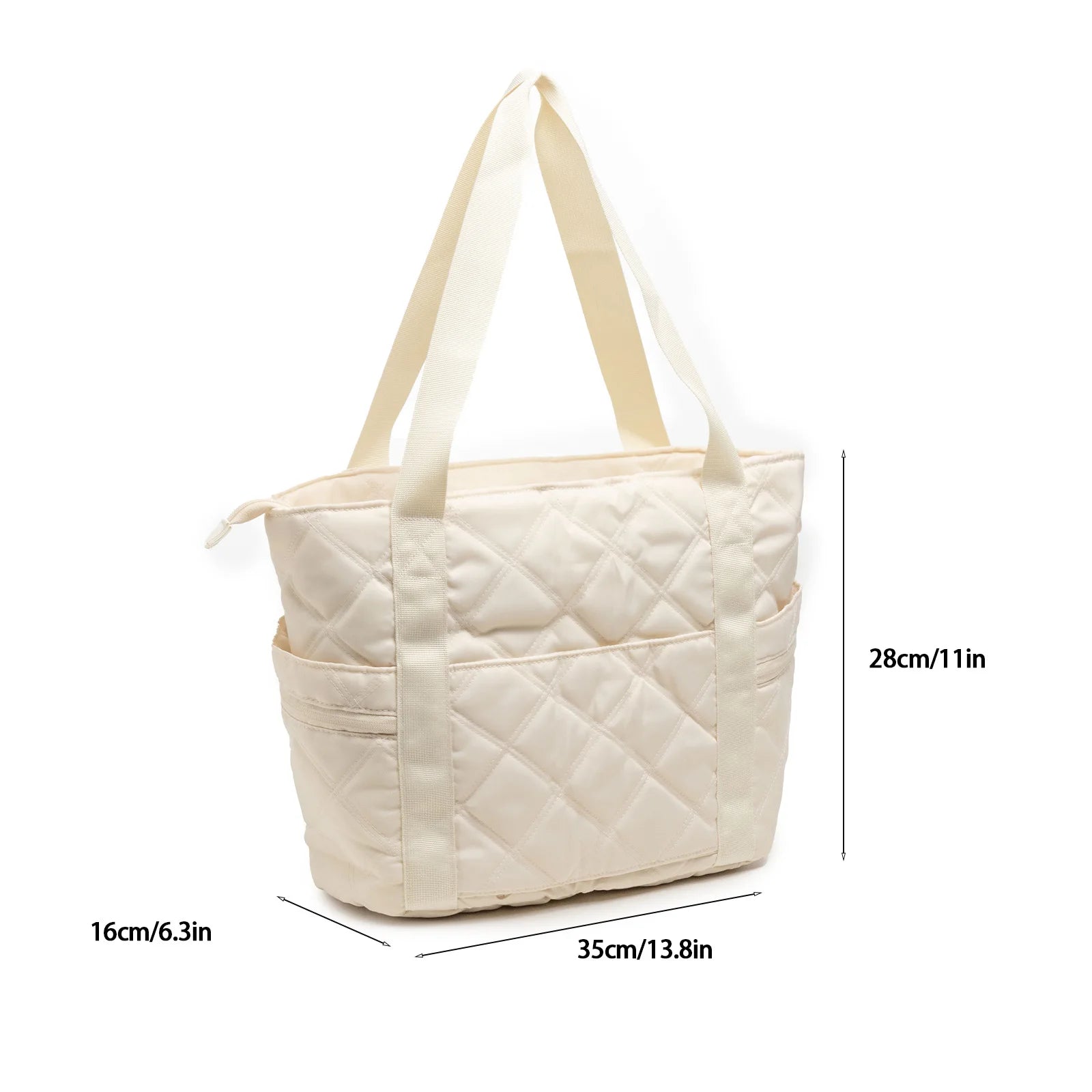 Daily Quilted Handbag - Water-Resistant Nylon Shoulder Bag