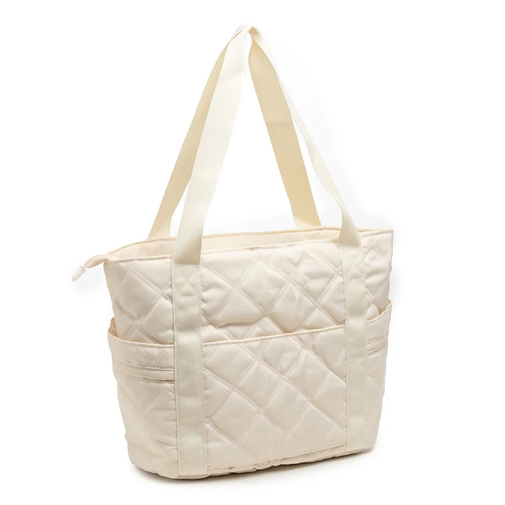 Daily Quilted Handbag - Water-Resistant Nylon Shoulder Bag