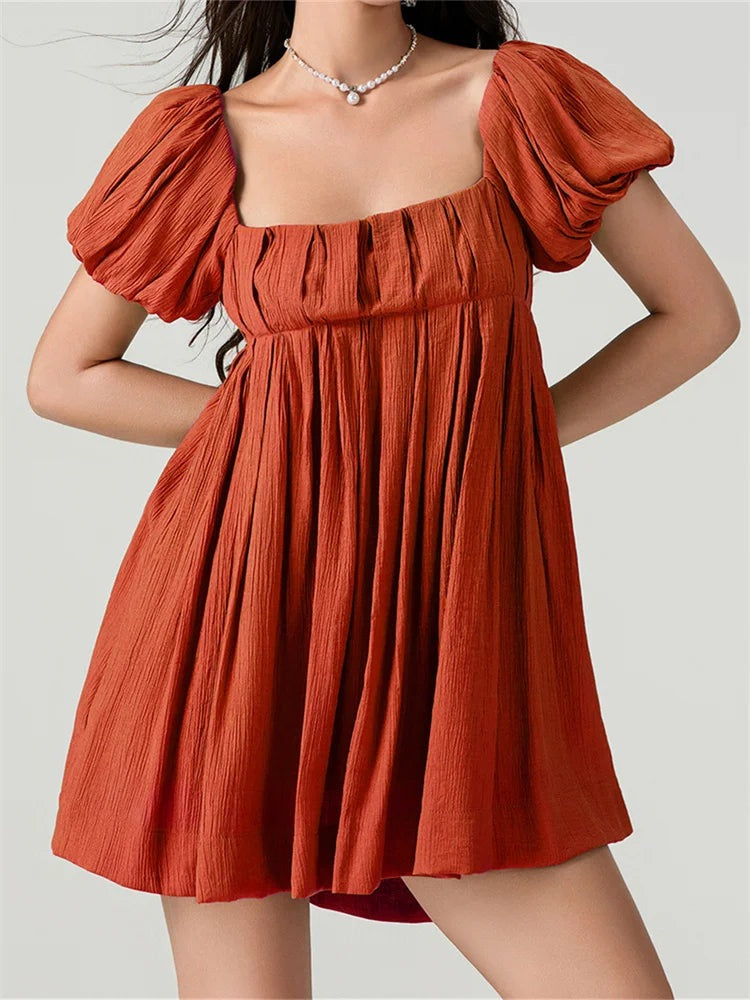 Women's Empire Summer Dress with Back Detail Mini Dresses