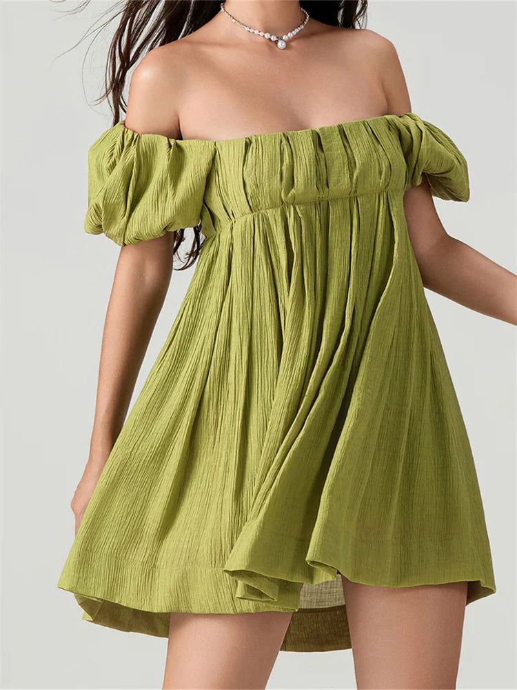 Women's Empire Summer Dress with Back Detail Mini Dresses