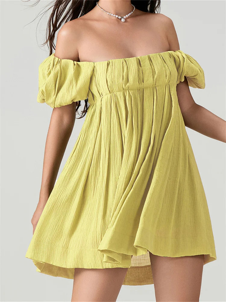 Women's Empire Summer Dress with Back Detail Mini Dresses