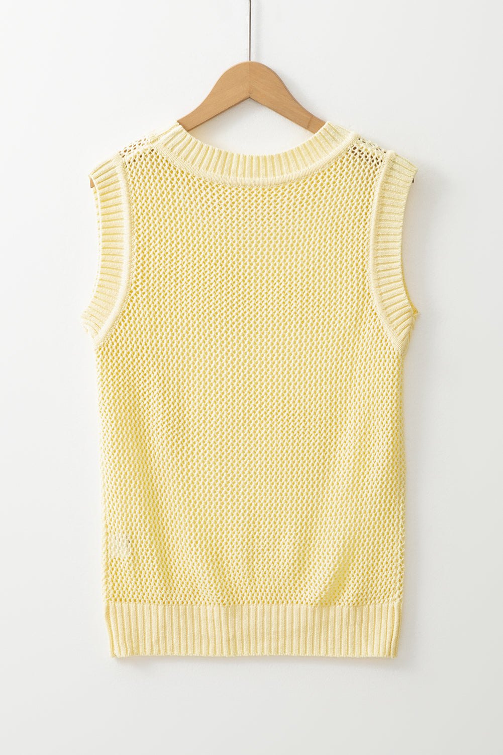 Women's Hollow Knit Sleeveless Top – Casual & Chic Sweater Vests