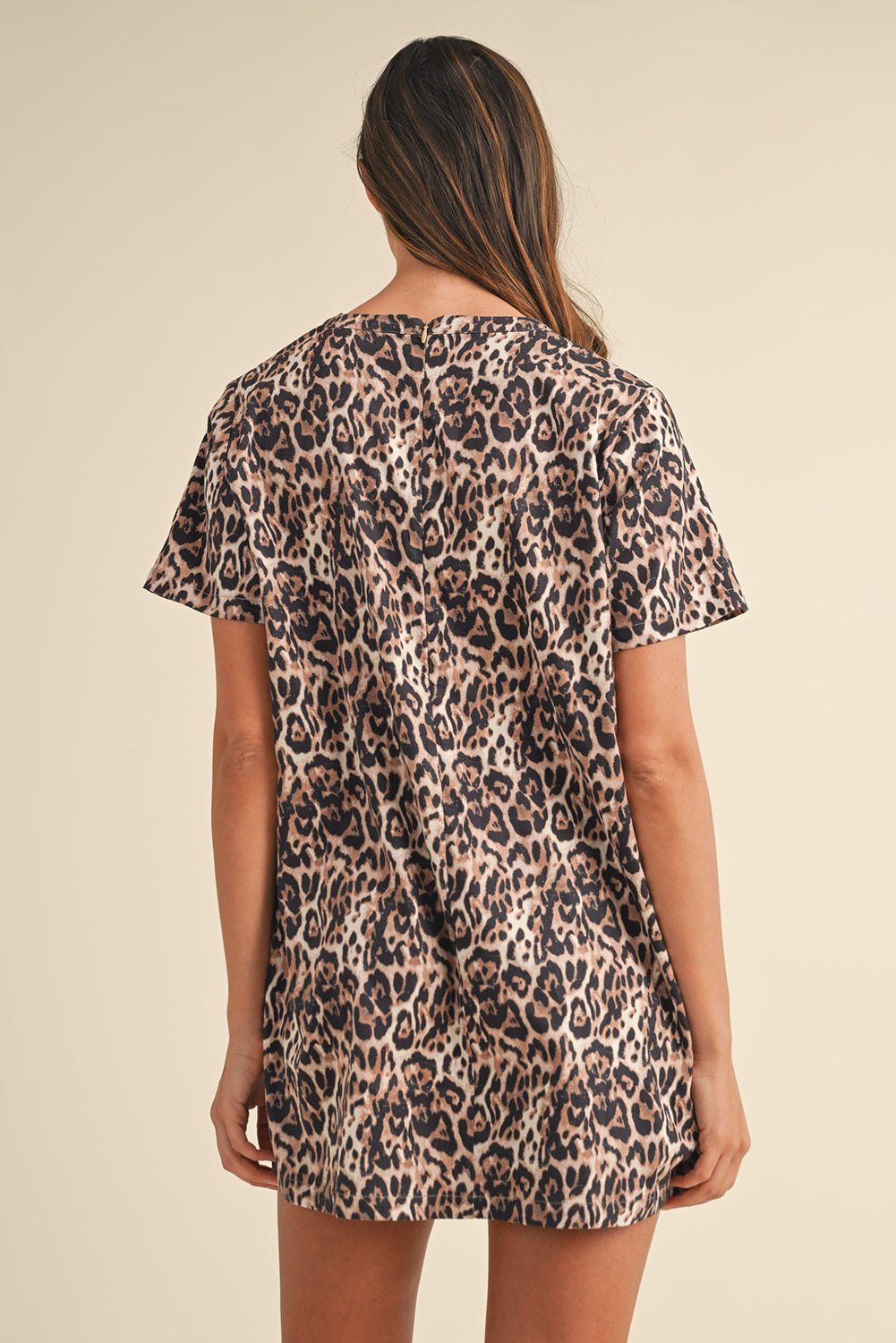 Casual Summer Leopard T-Shirt Dress for Women T Shirt Dresses