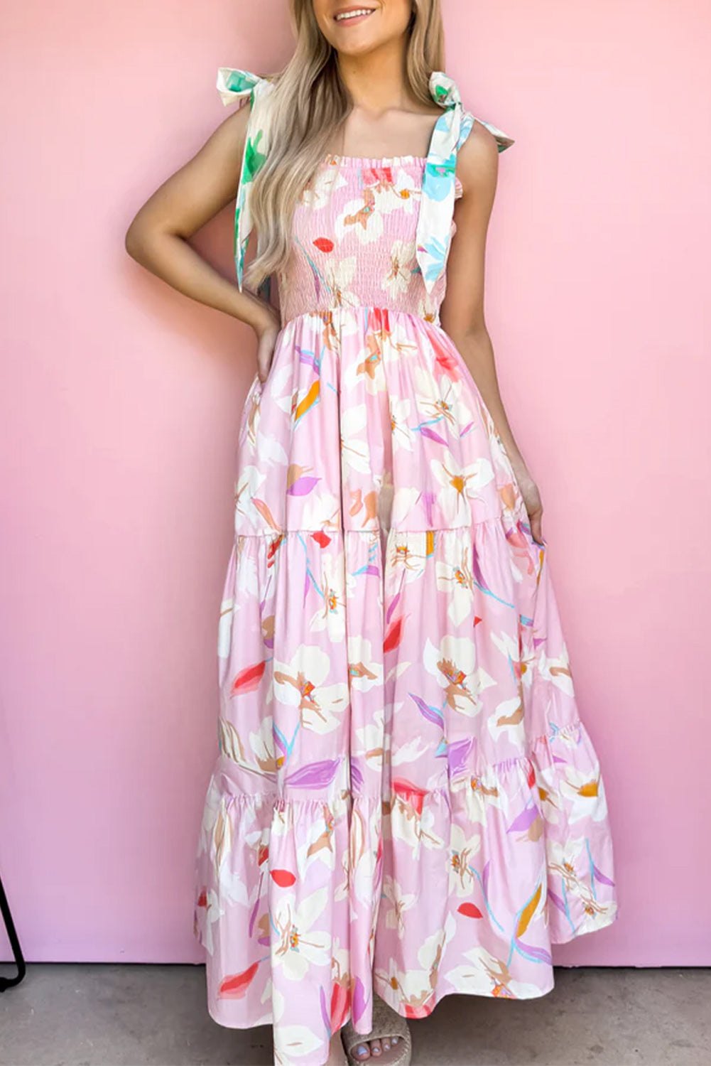 Women's Casual Floral Print Maxi Dress	