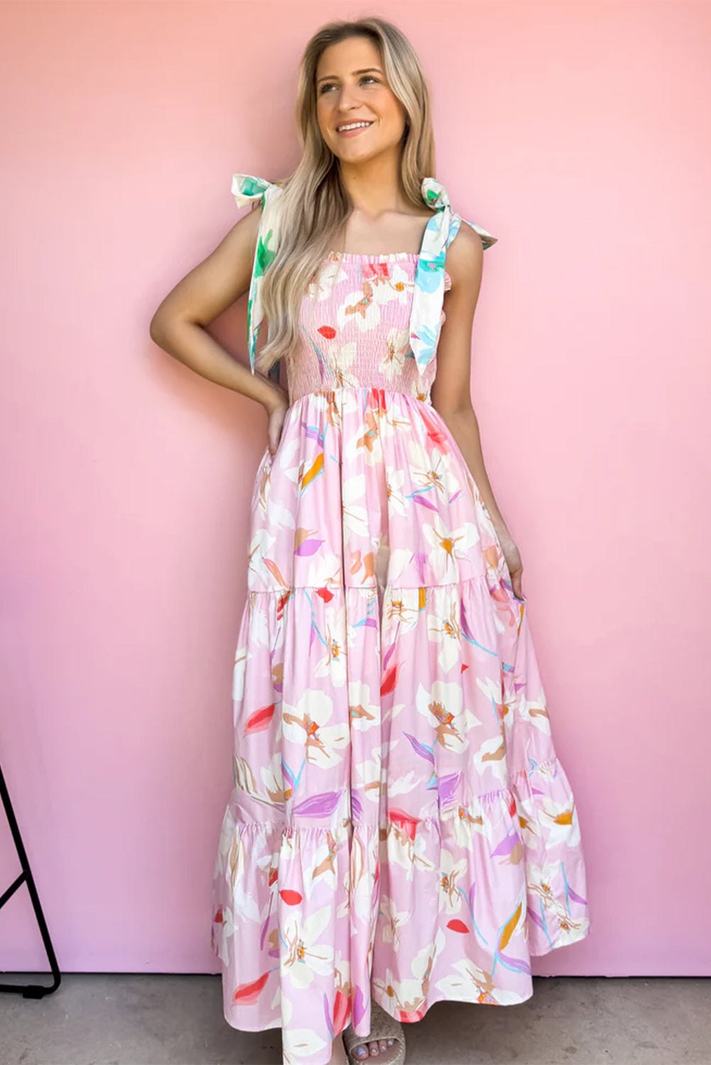 Women's Casual Floral Print Maxi Dress Floral Dresses