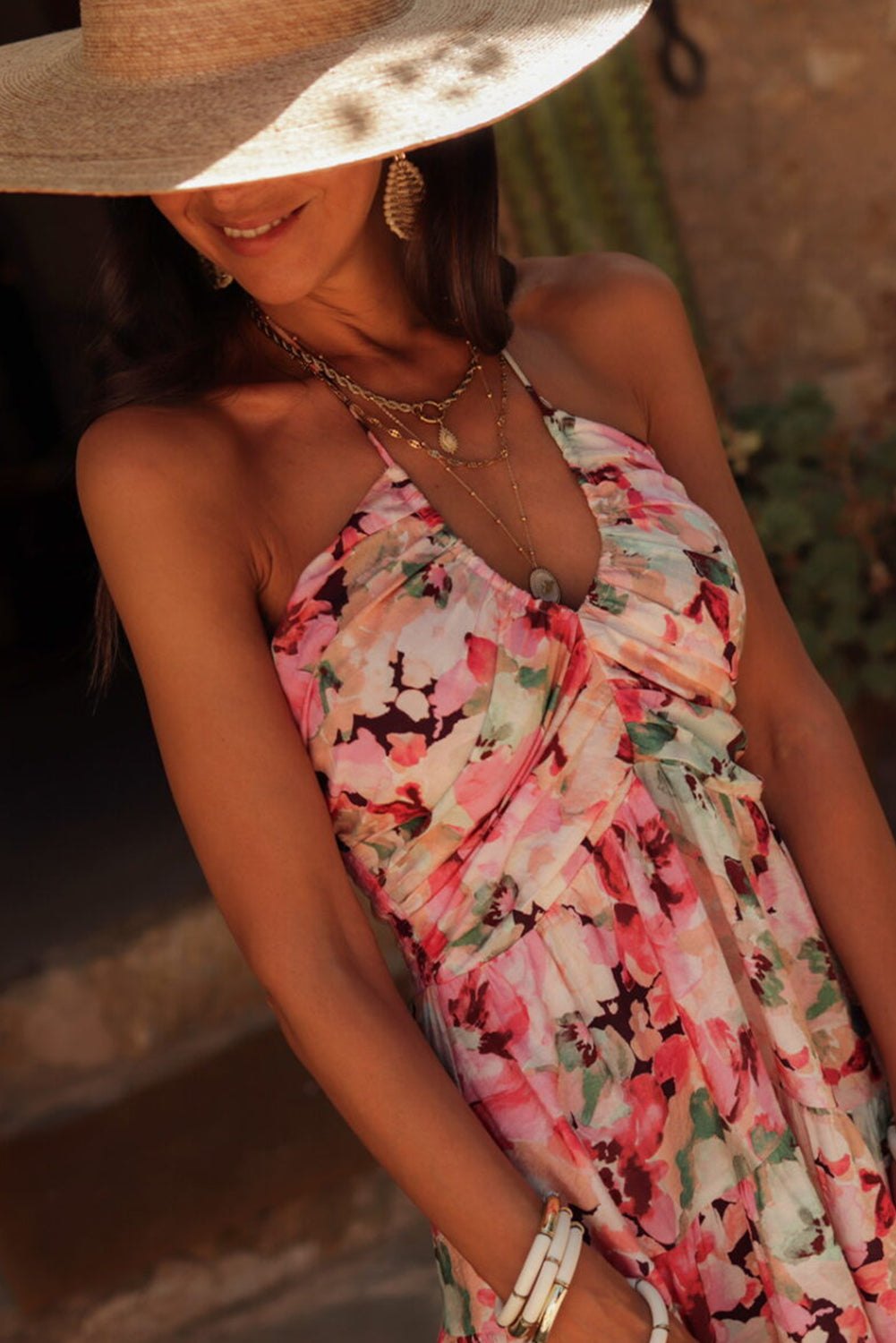 Pink Floral Print Casual Dress - Perfect for Summer Floral