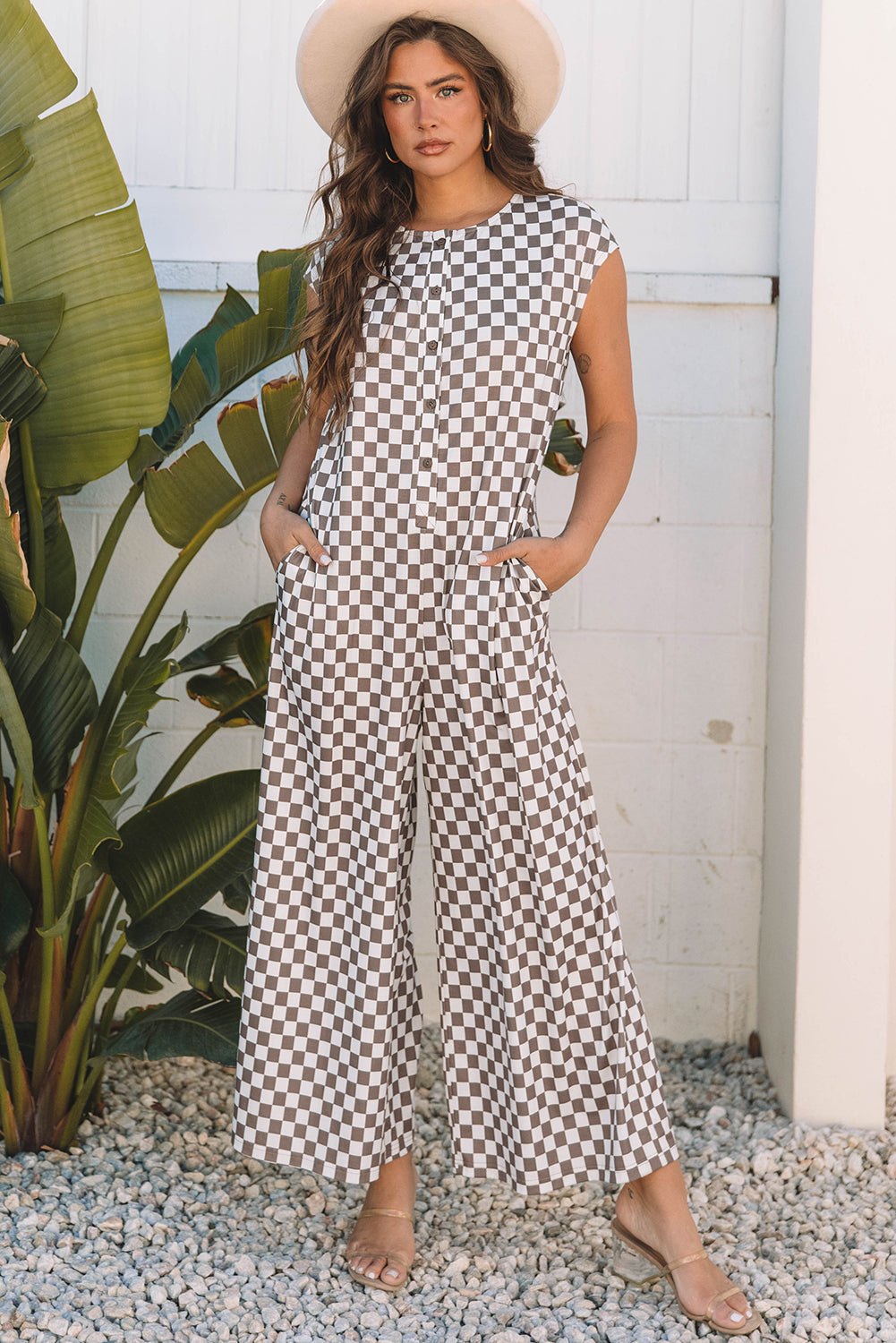 Casual Checkered Jumpsuit for Women	