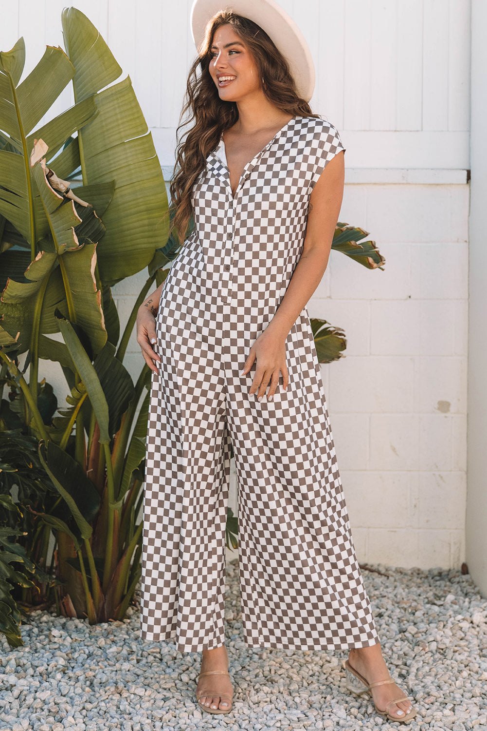 Casual Checkered Jumpsuit for Women Jumpsuits & Rompers