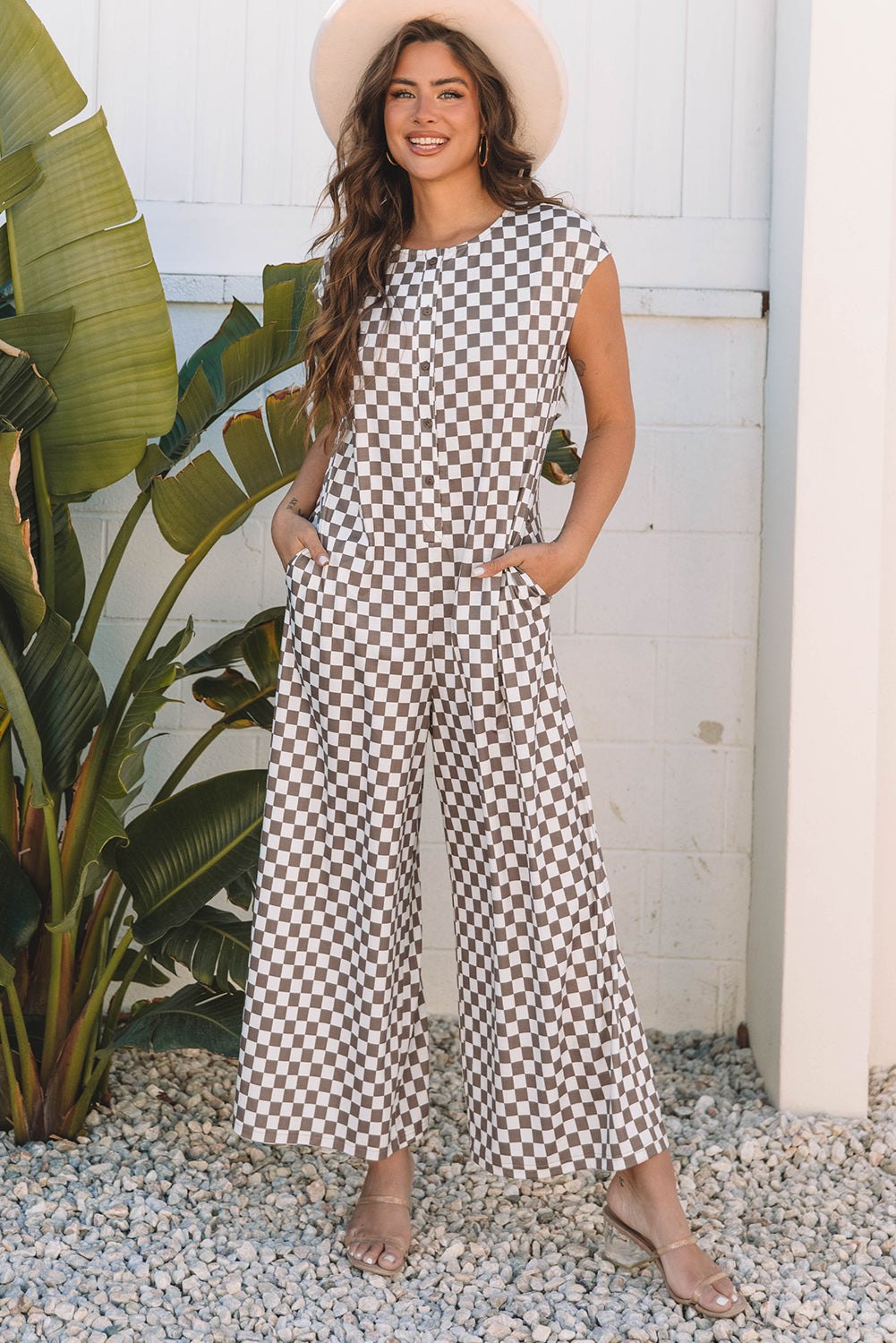 Casual Checkered Jumpsuit for Women Jumpsuits & Rompers