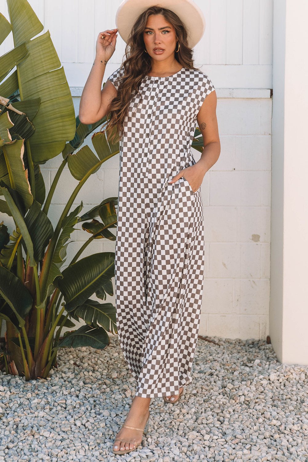 Casual Checkered Jumpsuit for Women Jumpsuits & Rompers