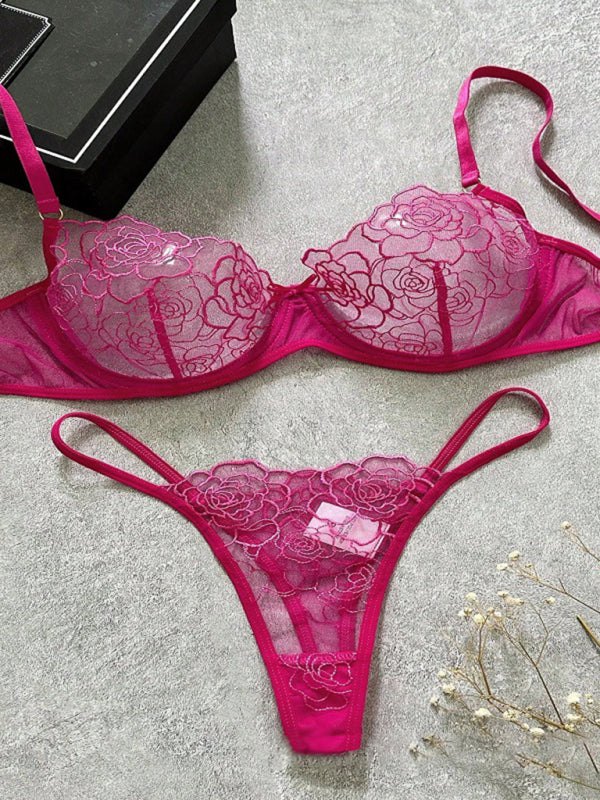 Elegant Romantic Lingerie Bra and Thongs Lingerie