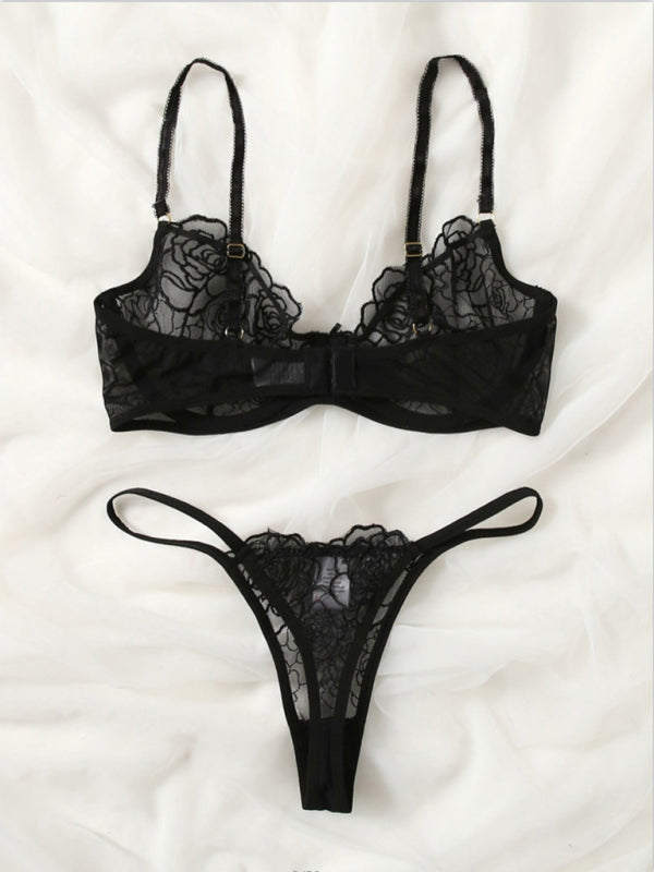 Elegant Romantic Lingerie Bra and Thongs Lingerie