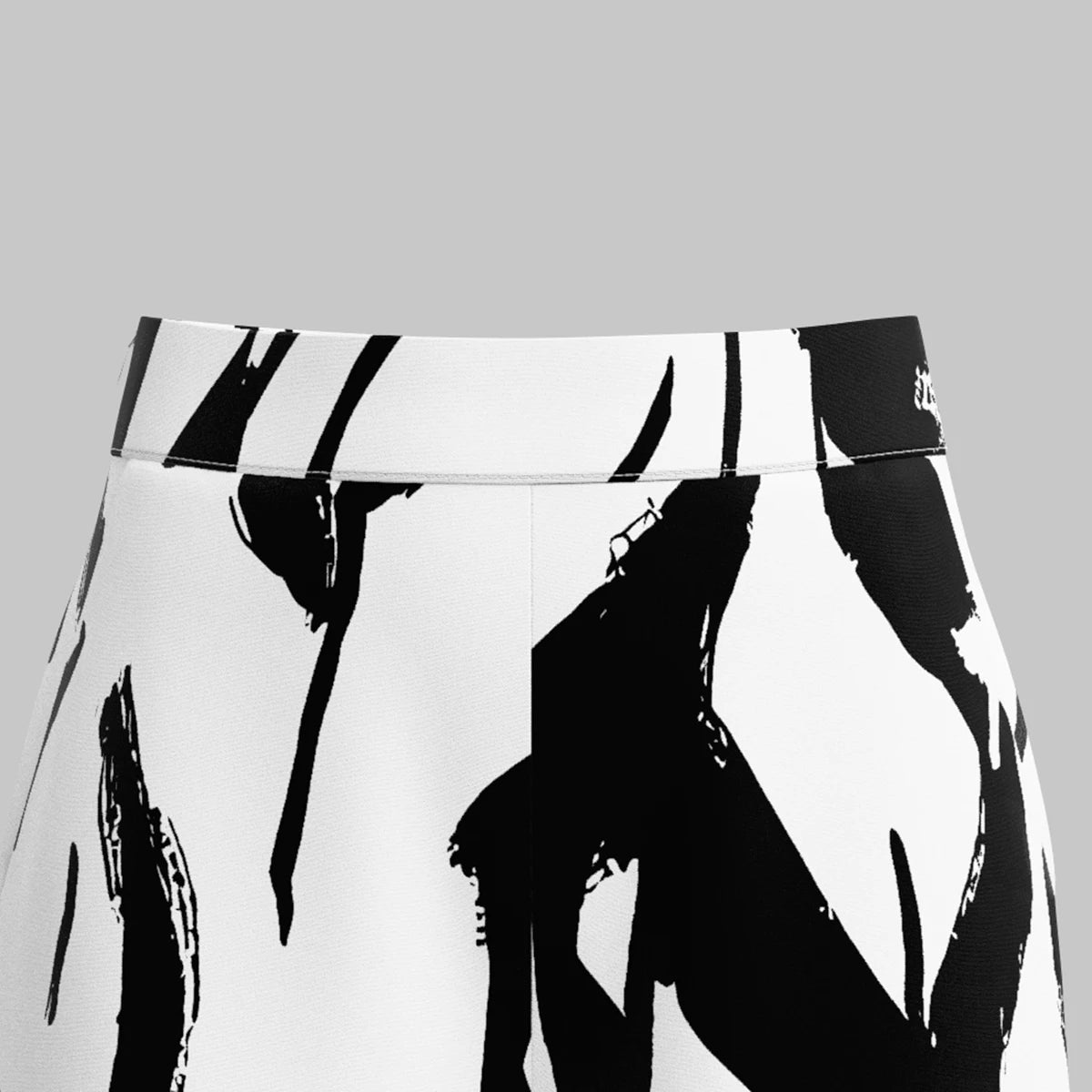 Abstract Black and White Wide-leg Pants for Women Wide-Leg Pants