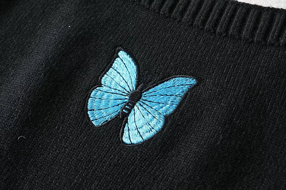 Embroidered Butterfly Elena Knitwear Collection Dress and