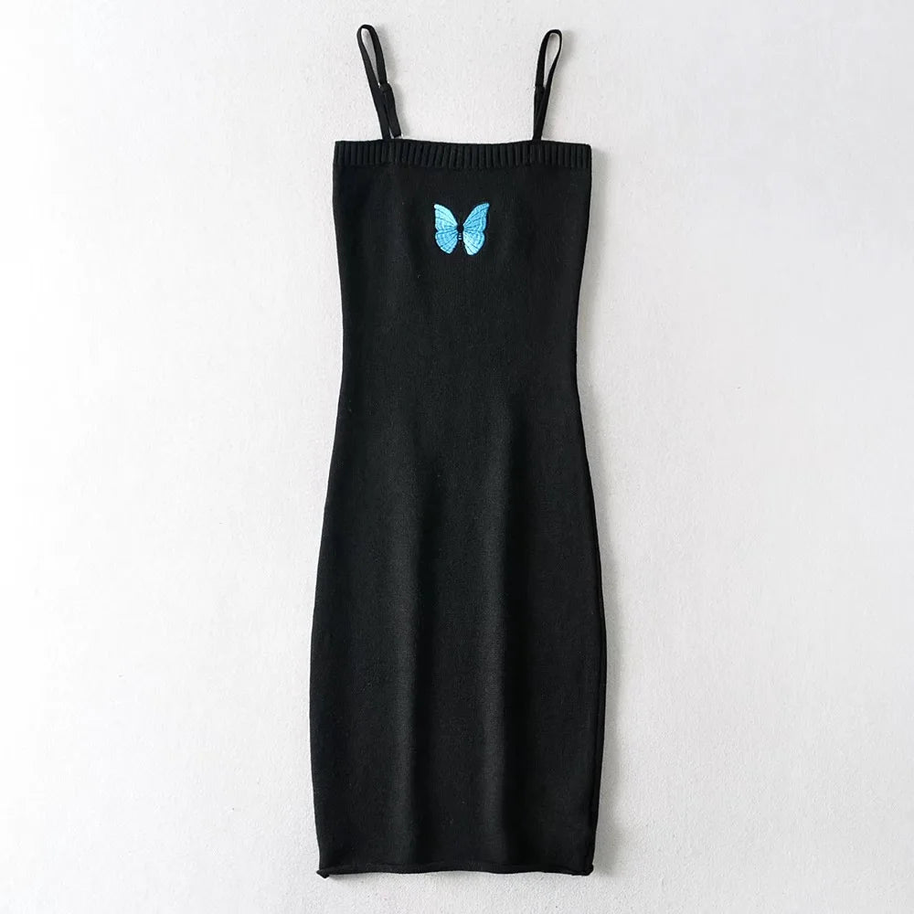 Embroidered Butterfly Elena Knitwear Collection Dress and