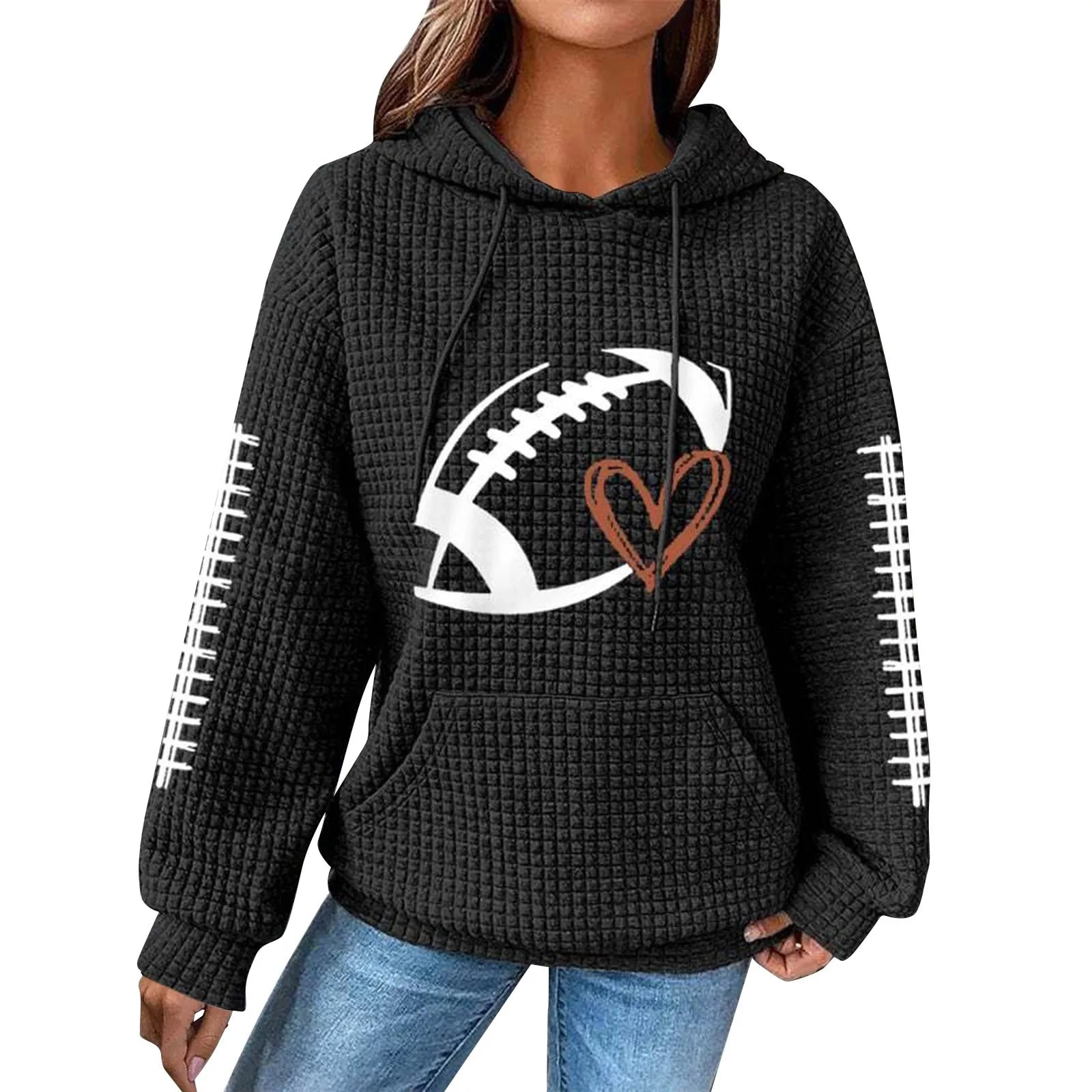 Game Day Women's Rugby Print Hoodie Hoodie